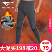 Bảy con sói ấm quần nam cộng với đồ lót nhung dày có đệm đầu gối, quần dài, đồ lót, trung niên mùa đông