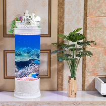 Ecological water-free full round acrylic and glass desktop small fish tank