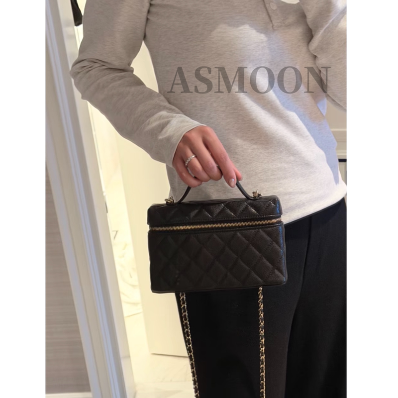 Asmoon Exquisite Lady~ Classic Ball Pattern Cowhide Lunch Box Quilted Chain Shoulder Crossbody Box Handbag for Women