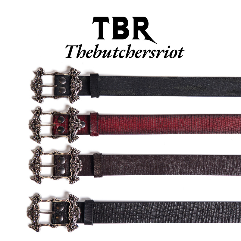 Tbrx Hao Shen Co-Branded'Silver Skeleton Picture Frame' Silver-Plated 8-Style Leather Belt Tbrx Hao Shen Co-Branded'Silver Skeleton Picture Frame' Silver-Plated 8-Style Leather Belt