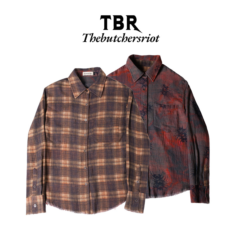 Tbr Red Eyes Thorns Double-Sided Distressed Tassel Shirt