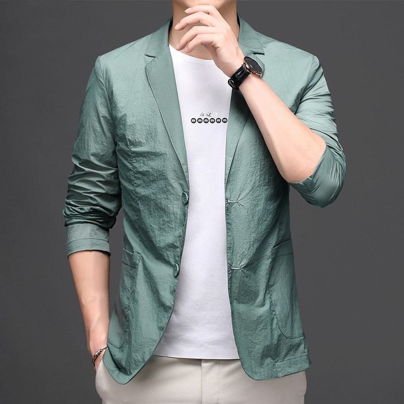 Summer Ultra-Thin Sunscreen Single-Layer Suit Men's Korean Style Lightweight Breathable Casual Single-Style Young and Middle-Aged Small Suit Jacket Trendy