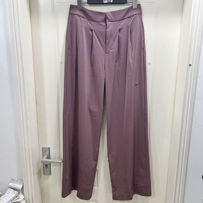 Nike Solid Color Small Logo High-Waisted Soft and Comfortable Sports Casual Pants for Women Pink Fq2167