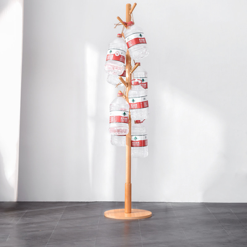 Solid Wood Clothes Hanger Floor Hanger Bedroom Clothes Rack Home Living Room Simple Single Bar Room Hanger