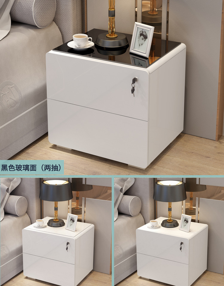 gỗ đầu giường tủ tủ đầu giường vững chắc với tủ lưu trữ khóa sinh thái-board sơn tối giản phòng ngủ hiện đại kính nhỏ sẵn sàng - Buồng tủ giày giá rẻ