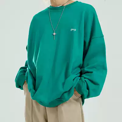 Dosho men's Korean casual loose couple solid color wild round neck ins pullover casual top men and women tide