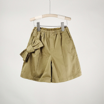 Childrens dress Custom 22 Autumn new girl loose A version 50% casual pants butterfly knot dress pants 100 hitch skinny shorts