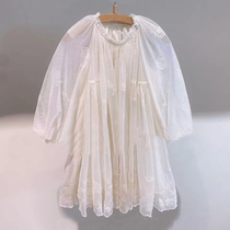 Childrens clothing custom 21 spring new girl embroidered mesh dress loose A pendulum princess skirt CX-1LB501190