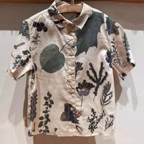 Spot childrens clothing custom 21 summer new boys and girls botanical print shirt top mens shirt XC-1L4110150