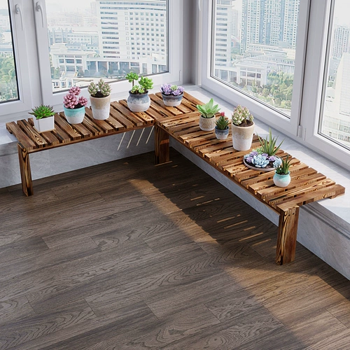 Балкон цветочная рама окна подоконник вдоль ширины однослойное пол -на капитал с приличным деревянным бассейном с твердым древесиной настройка