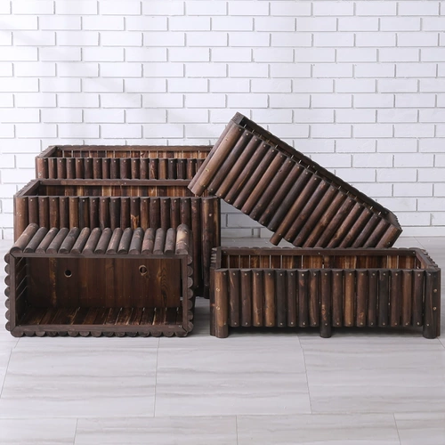 [Hui] Антикоррозивная деревянная цветочная коробка Толстая балкон овощной горшок с гончарным горлочником с большой прямоугольной верхним этажом с твердым деревян