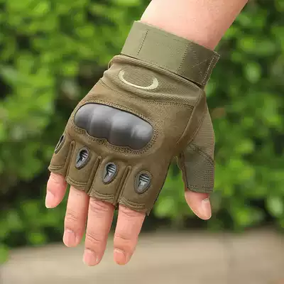 Outdoor riding half finger gloves non-slip sports fitness super fiber wear-resistant non-slip tactical gloves military fans gloves