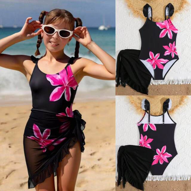 ເດັກຍິງ swimwear ເດັກຍິງຊຸດລອຍນ້ໍາຫນຶ່ງສິ້ນພິມປ້ອງກັນແດດຫາດຊາຍຊຸດ swimwear ເດັກນ້ອຍແບບເອີຣົບແລະອາເມລິກາ ins