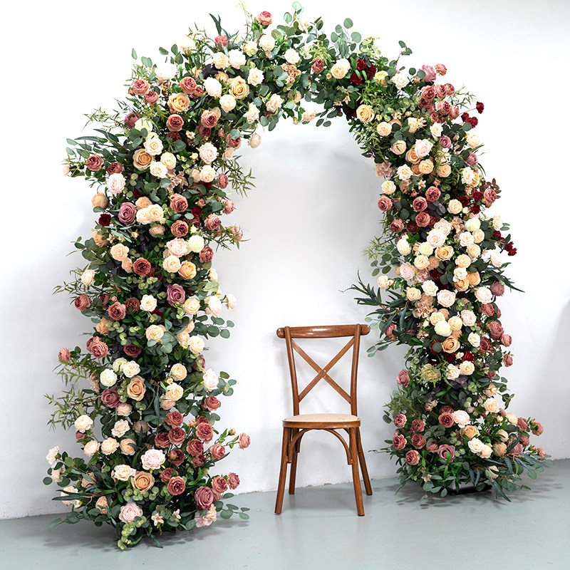 Simulation Flowers Iron Art Arch Flower Art Suit Wedding Decoration Event Ceremony Outdoor Folk Hotel Placement Fake Flowers-Taobao