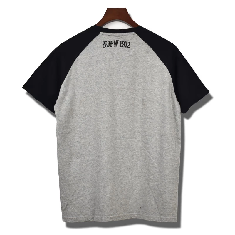 Áo thun nam NJPW mới Nhật Bản đấu vật sư tử tiêu chuẩn cotton raglan tay áo nam và nữ mặc đôi tay ngắn cơ sở mặc đồ đôi nam nữ hàn quốc