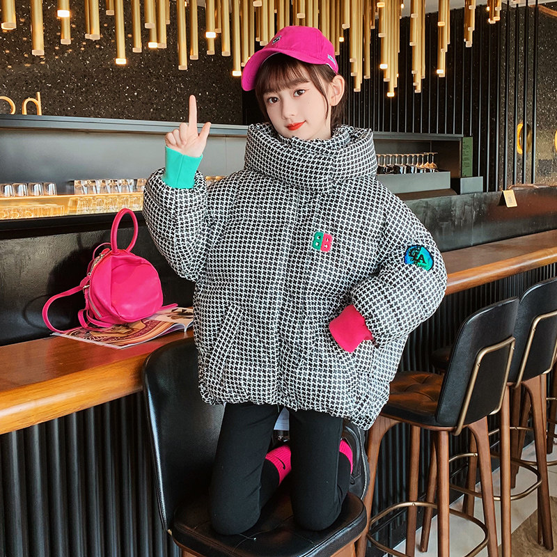 Girls Down Cotton Cotton Winter Clothing 2023 New Children's Han Gas Care Cotton - Free Cotton Cotton Costume Cover Clothing