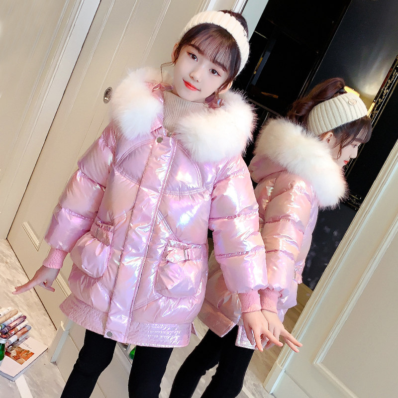 Girl cotton cotton winter dress little girl thickens coat and gas Han edition of large children's down cotton clothes free of washing cotton tide