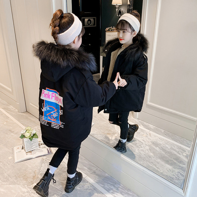 Girls Winter Cotton Clothes 2023 new heating cotton coat for the long cotton cotton coat