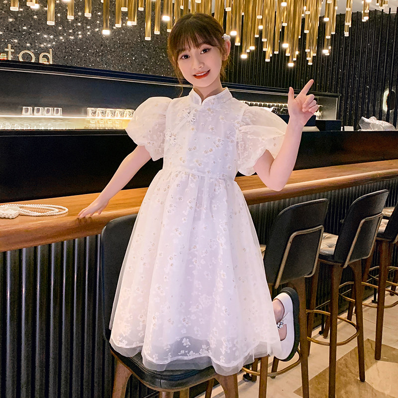 Girls Dress Summer 2023 New Fashionable Han Dress in the Big Children's Princess Dress in Summer
