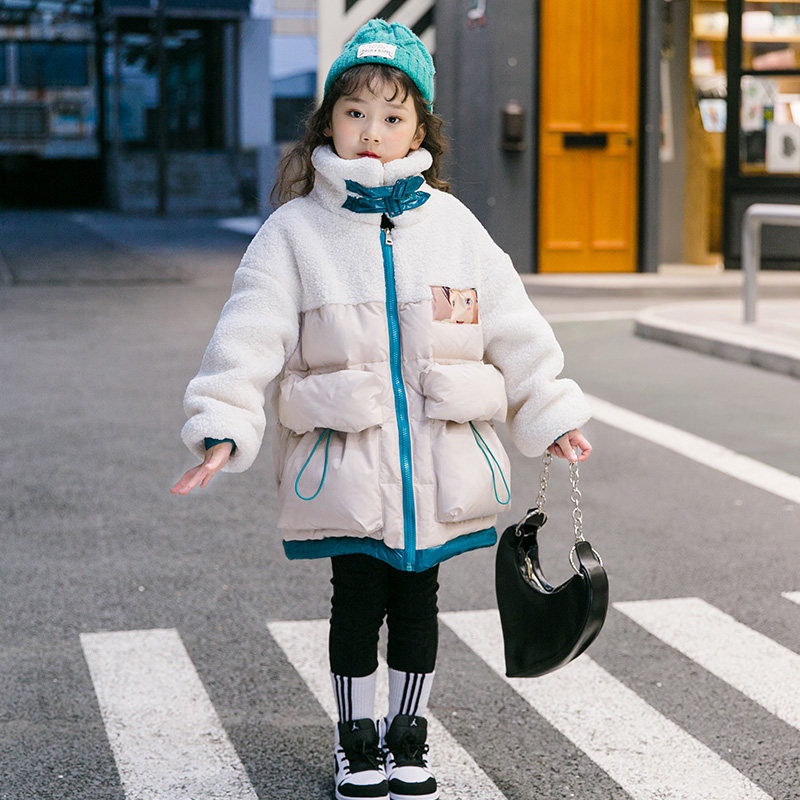 Girls cotton cotton in winter 2023 new thickening and heating coat for large children in the long fashion cotton