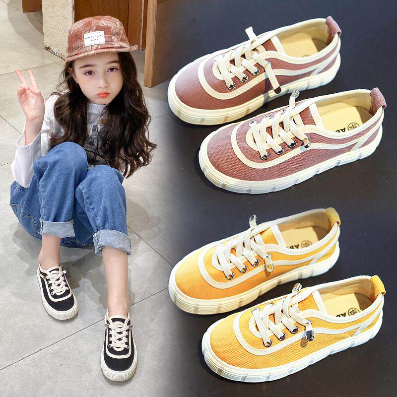 Girls Canvas Shoes 2021 New Spring and Autumn Slipper Children's One - foot Leisure Shoes Baby Kindergarten Soft Soft Soft Shoes