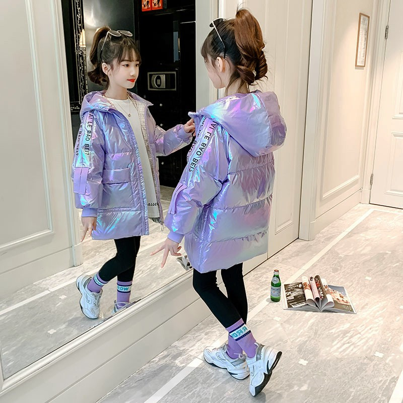 Girls Cotton Clothes Winter New Children's Long-Term Hanghai Cotton Clothes Fashion Ocean