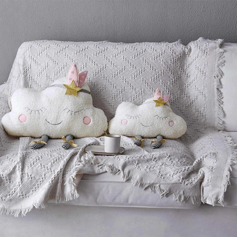 Nordic ins Indian Cloud Dot styled children's sofa cuddling crib leaning against the pillow doll Pictures to shoot props 