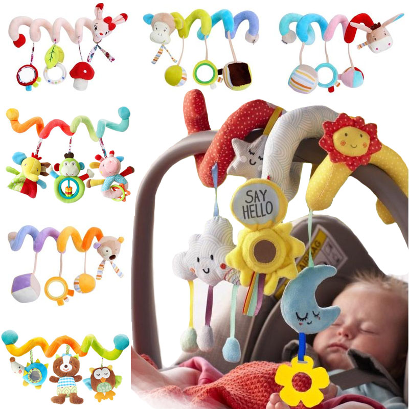 Multifunctional baby bed hanging basket bed around cute animal cart pendant doll 0-1 year old baby educational toy