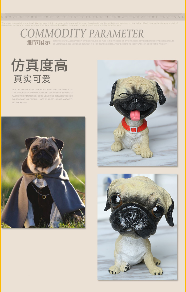 Đồ trang trí xe sáng tạo, dễ thương, lắc chó, phụ kiện xe hơi, xe an toàn, trang trí xe, huskies đồng hồ trang trí ô tô