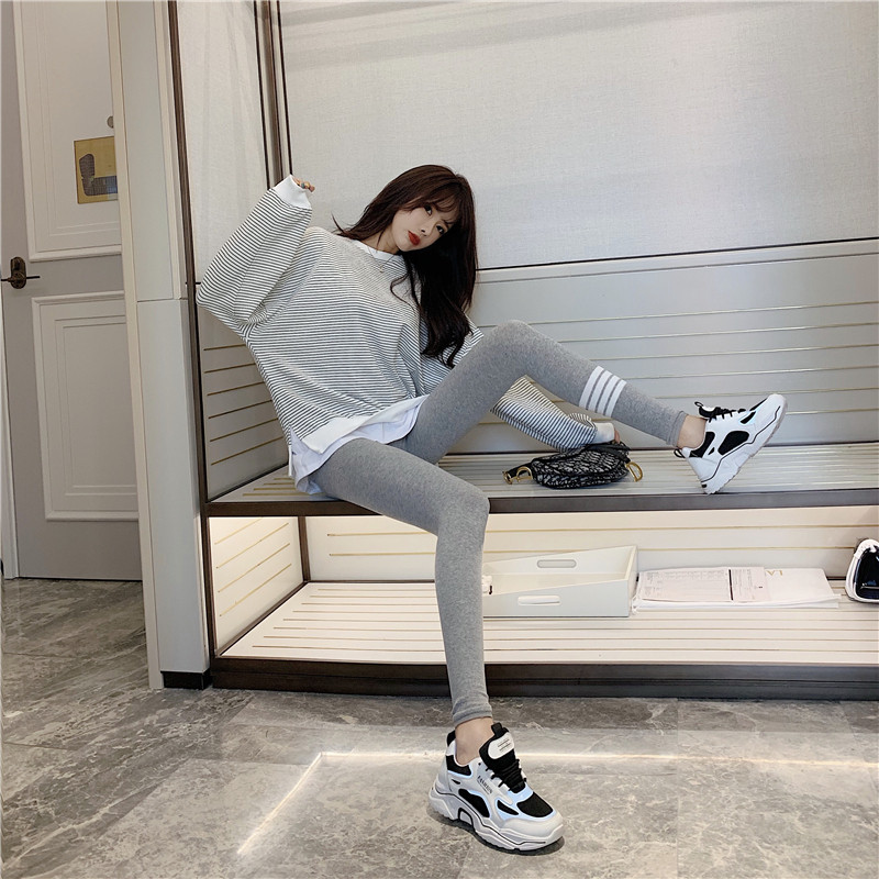 Inside Lap Pants Woman Outside of the Euro Wear Sweater Knitted Pants Thin yoga Sports Tight Lift Hip Bale Pants Tb Smoke Tubes Pants Tb