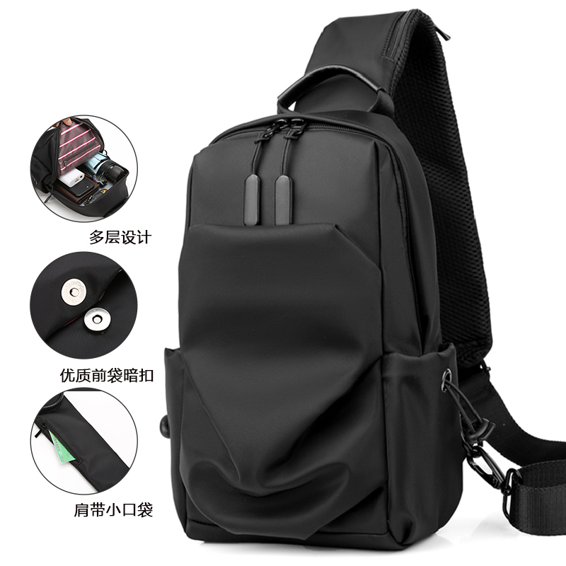 Hong Kong I TGREG Chest Bag Men Skew Satchel oxford cloth Youth chest front small Shoulder Bag Vertical single shoulder bag Men's bag