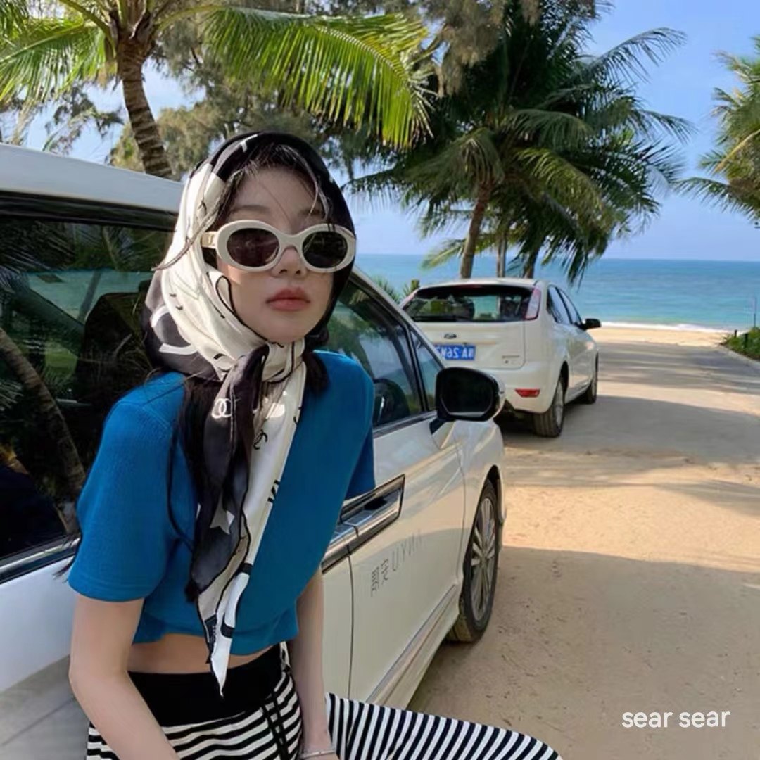 Retro Triumph Gate White sunglasses Women's sunglasses seaside Anti-UV Advanced sensation Big face Slim Glasses Woman-Taobao