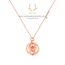 AWNL star M meteorite rose gold collarbone necklace female niche ins light luxury for girlfriend birthday gift