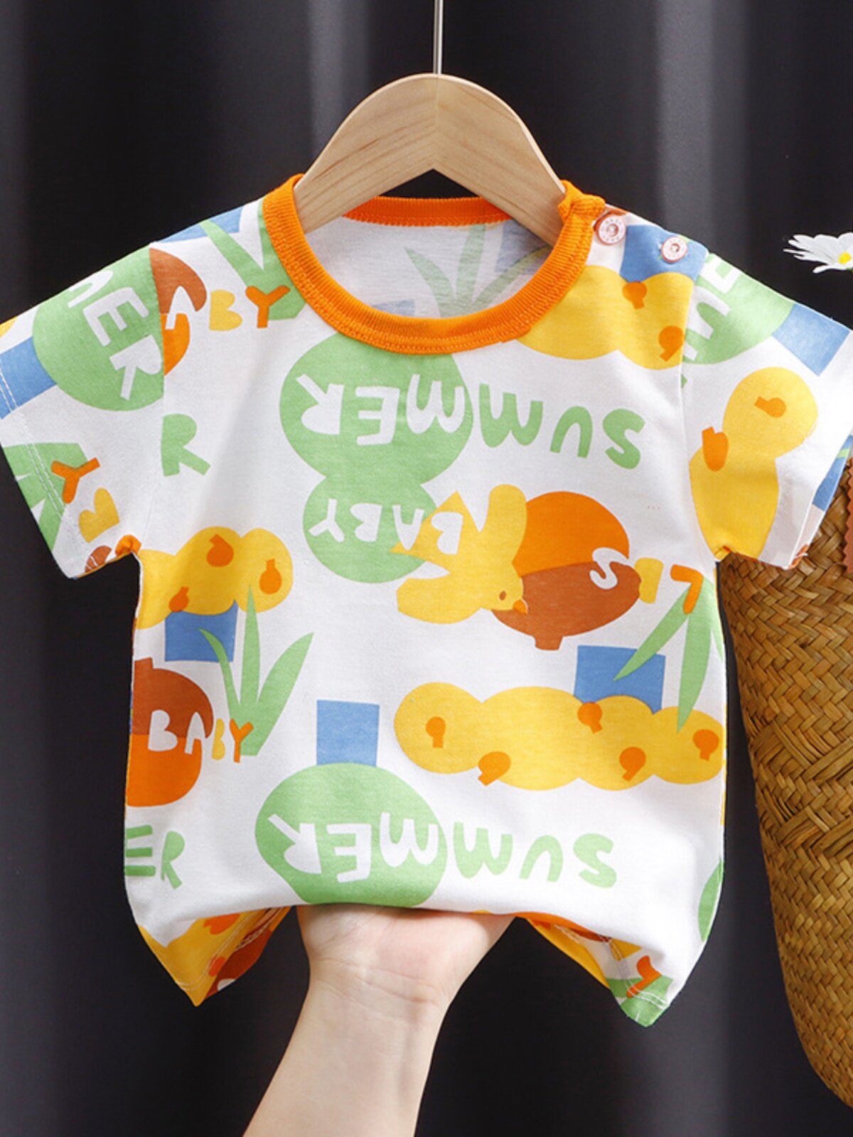 kids cotton short sleeve t shirt breathable summer tees for boys and girls