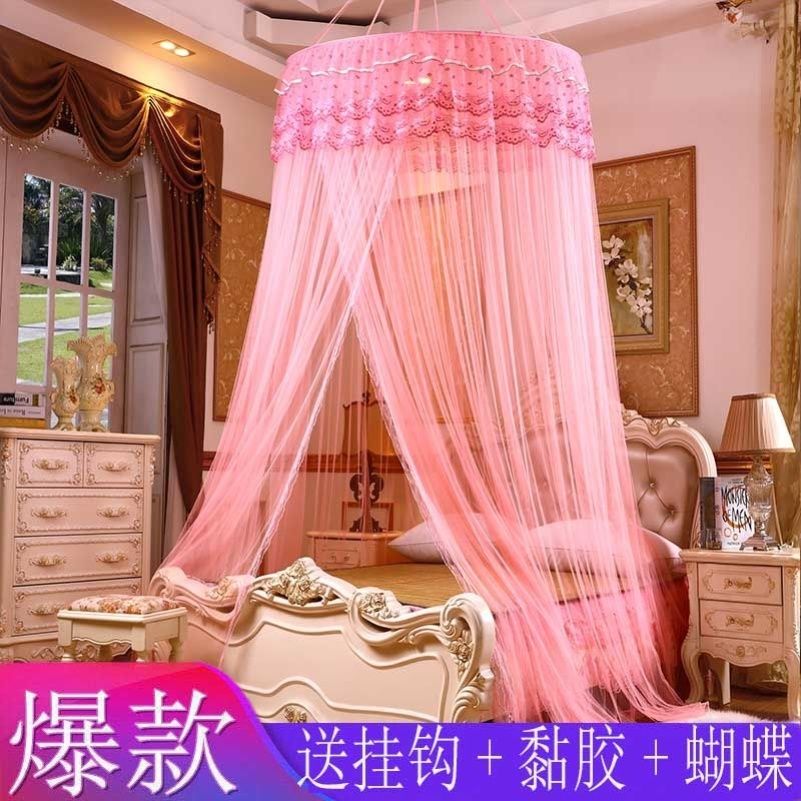 Bed curtain Summer One-piece fully enclosed dome mosquito net Princess Court simple 2019 Suspended ceiling Traditional universal Nordic