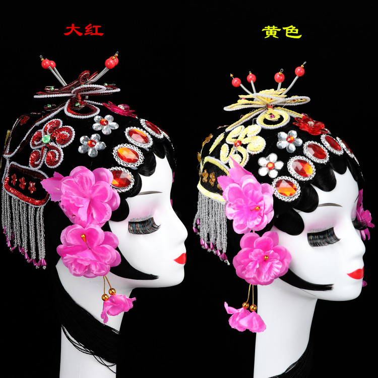 Opera headdress Bắc Kinh-Việt opera lớn Baotou thực hiện đầy đủ mai mối nhảy váy xanh khá Trưởng bộ Hoa hậu thiếu nhi