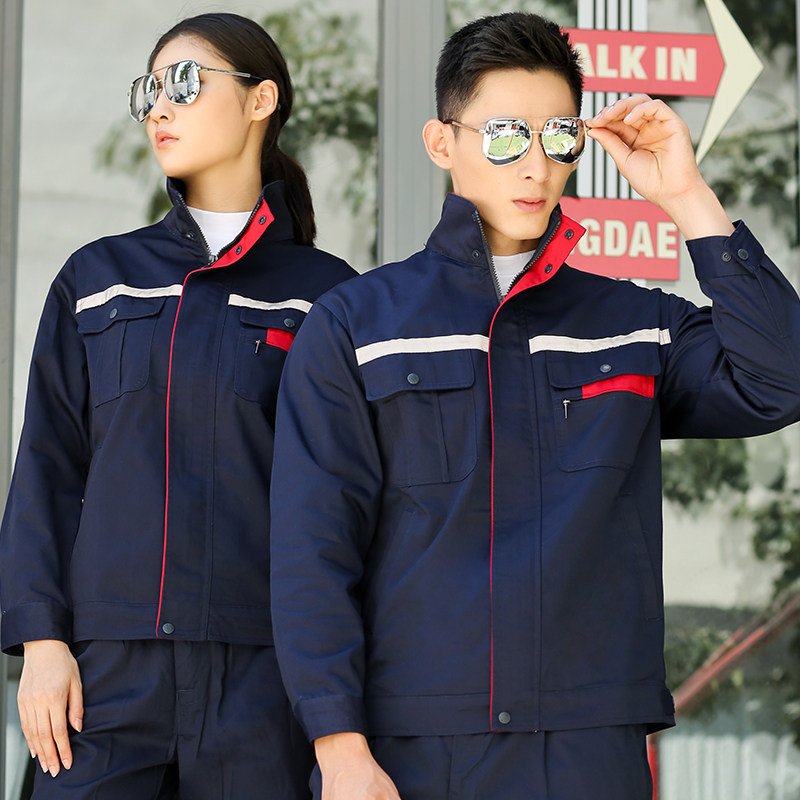 Worksuit for men and women long sleeves spring pure cotton welding wear resistant factory workshop servicewear clothing