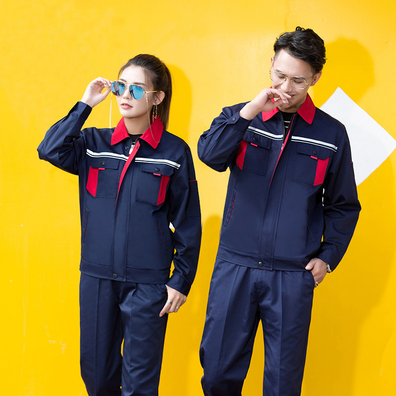 Labor insurance work clothes suit men and women spring and autumn factory workshop wear-resistant construction site long-sleeved top auto repair clothes custom logo