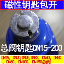 Valve key tap water meter front switch wrench water valve gate valve cylindrical magnetic lock valve DN40 50 100