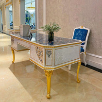 Falavish Luxury Desk American Shells Inposées Parquet Home Writing Desk Villa Grand Homestein Desk Meubles