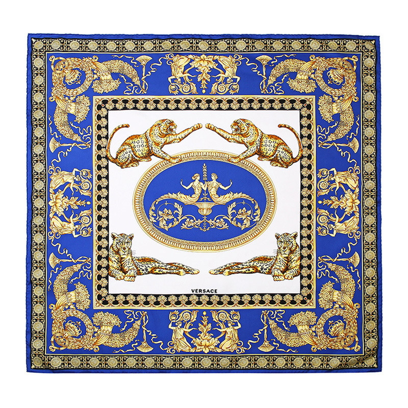 Versace Versace 20 Spring/Summer New Gold Pattern Printed Mulberry Silk Ladies Scarf