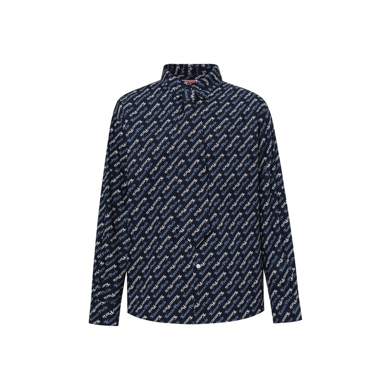Kenzo Kenzo Takada's New Spring and Summer Men's Logo Printed Fashionable Casual Cotton Long-Sleeved Shirt Top