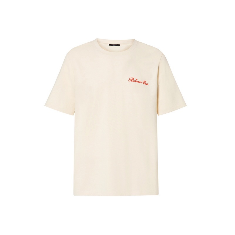 Balmain Balmain's New Spring and Summer Fashion Product for Men and Women, Round Neck Short-Sleeved T-Shirt with Large Printed Pattern on the Back Balmain Balmain's New Spring and Summer Fashion Product for Men and Women, Round Neck Short-Sleeved T-Shirt with Large Printed Pattern on the Back