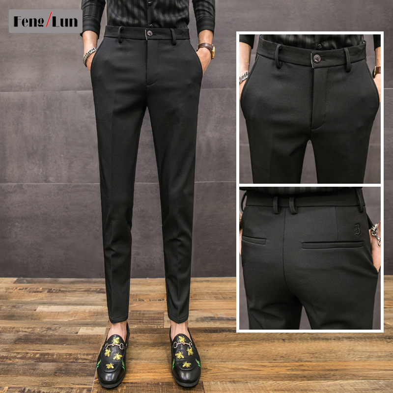 Spring thin men's pants casual pants Korean version of the trend slim fit wild small feet hanging trousers nine-point small trousers