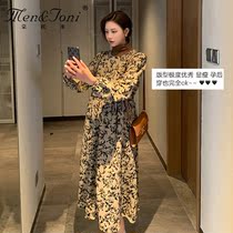 Men & Joni montomi pregnant dress winter 2020 New plus velvet padded flocking base skirt tide mom