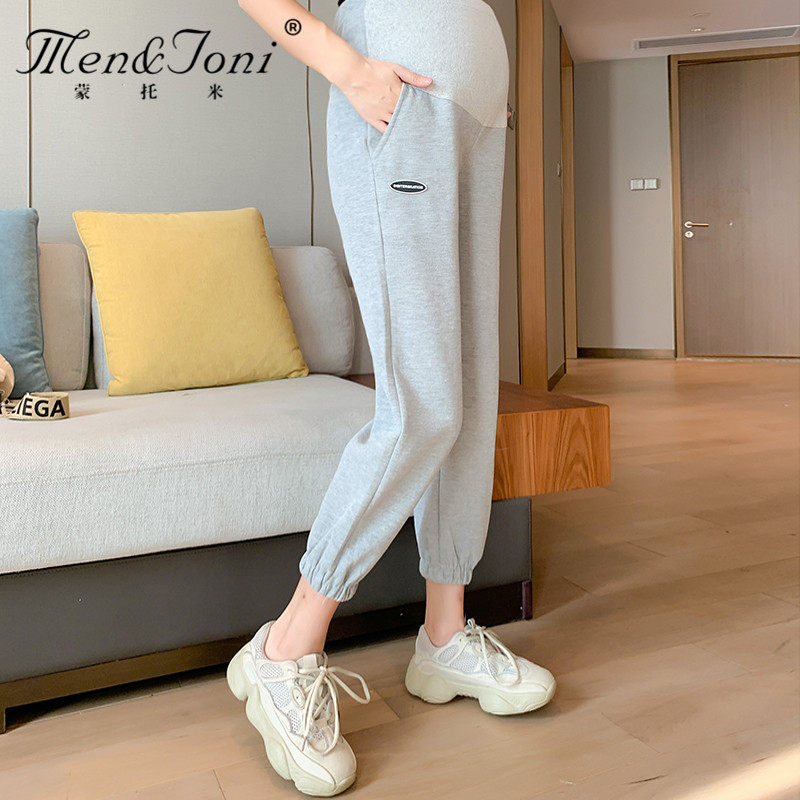 Men & Joni Monty Pregnant Woman Pants Casual sports Belly Pants Tidal Moms Pure Cotton Bouquet Pants 90% Pants