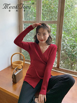 Men&Joni Mentomi maternity sweater spring and autumn style v-neck design with nursing bottoming shirt top