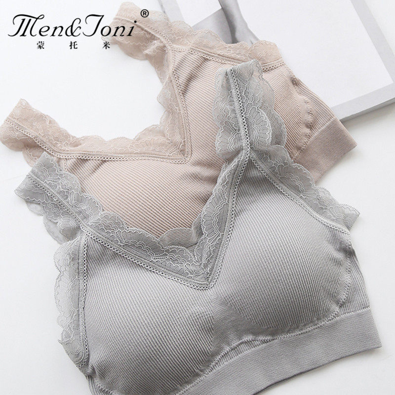 Men & Joni Montomy pregnant woman underwear comfortable thin motherhood 2 wearing lace chest anti-dropping pregnancy