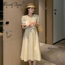 Men & Joni montomi pregnant dress fashion summer tide hot mom button out breast dress long