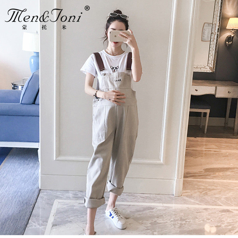 Men&Joni Montomi pregnant women's overalls suit summer fashion fashion model thin and age-reducing jumpsuit trendy hot mom